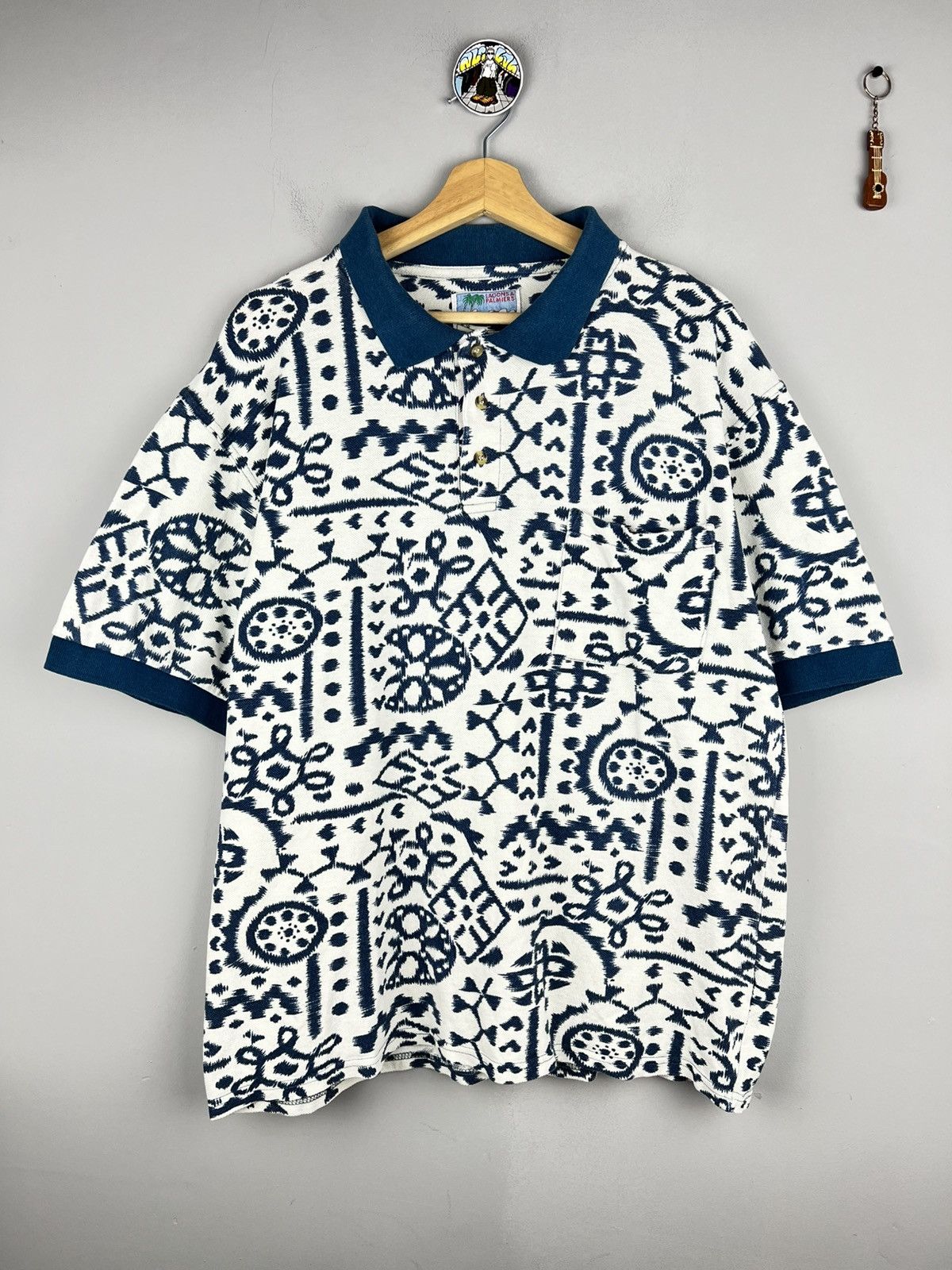 Polo Ralph Lauren × Vintage Island Style Polo t shirt Pattern ornament ocean Australia Size US L / EU 52-54 / 3 - 1 Thumbnail