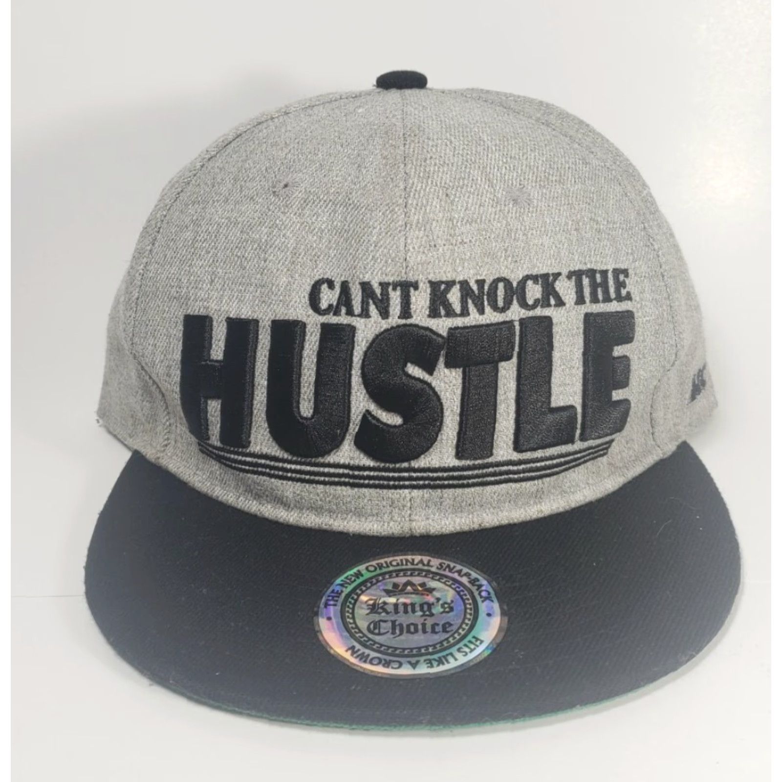 Logo 7 Kings Choice You Can't Knock The Hustle Black SnapBack Hat Basketball Logo Mens Adjustable Embroidered Hat Size ONE SIZE - 2 Thumbnail