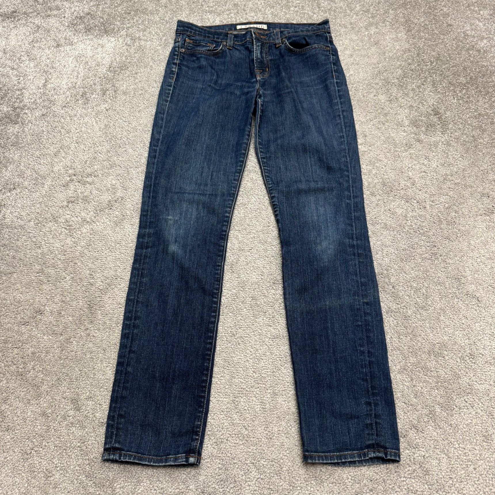 J Brand J Brand 811 Pure Skinny Jeans Womens 27 Denim Dark Wash Mid Rise Stretch 5-Pocket Blue Cotton Blend Jeans Mens Womens Girls? Size 27" / US 4 / IT 40 - 2 Thumbnail