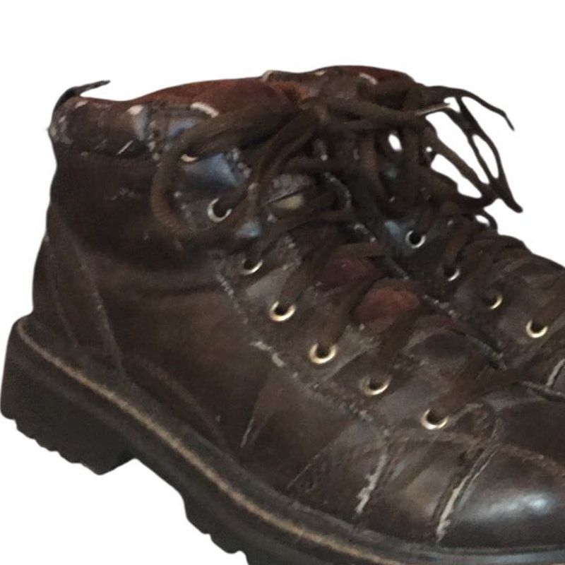 Faded Glory Faded Glory Oxford Chunk Brown Lace Up Leather Boot Shoe 7.5 Size US 7.5 / IT 37.5 - 3 Thumbnail