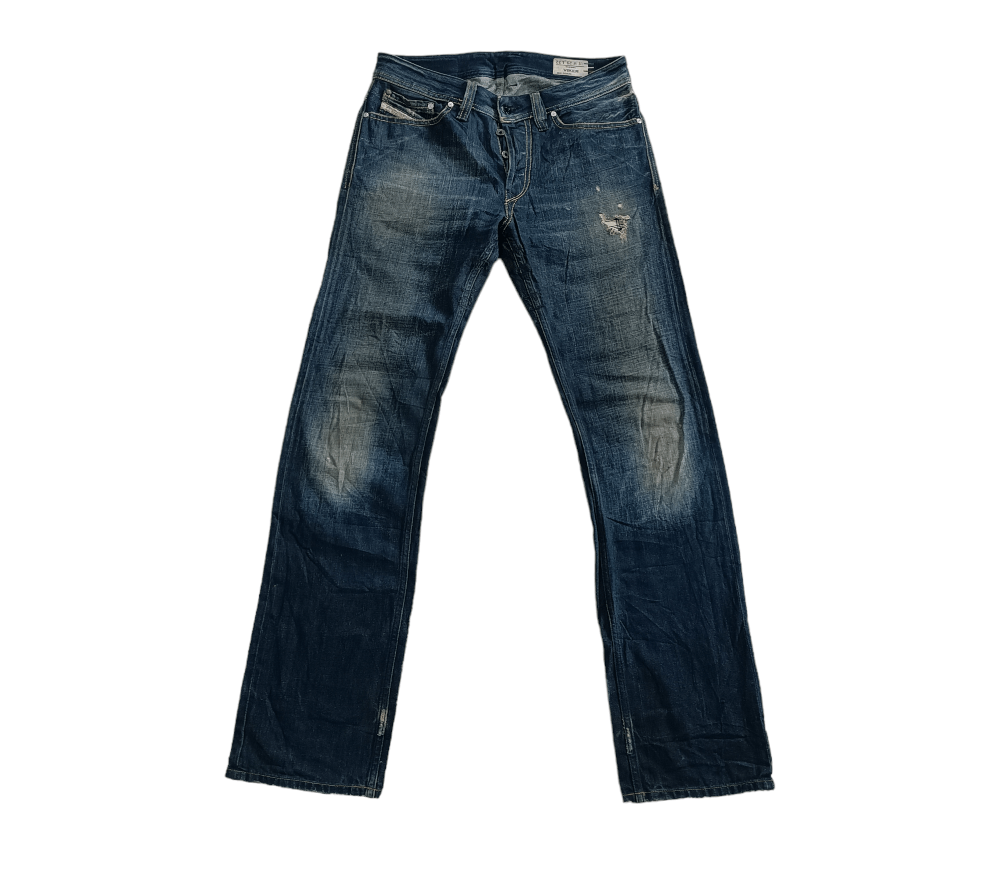 image of Diesel Viker Distressed Blue Jeans Regular Straight Wash, Men's (Size 30)