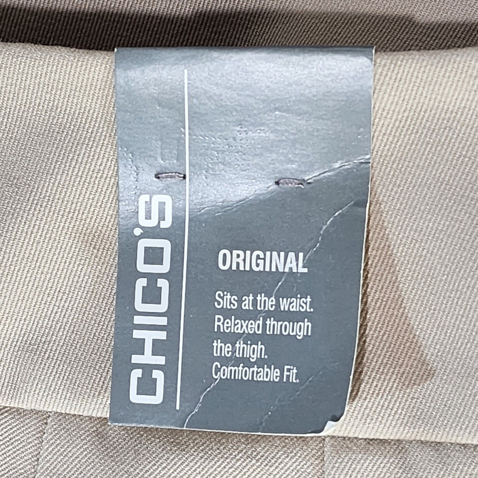 Chicos Chico's Original Straight Leg Trousers Women Size 10 Tan New Size 32" / US 10 / IT 46 - 3 Thumbnail