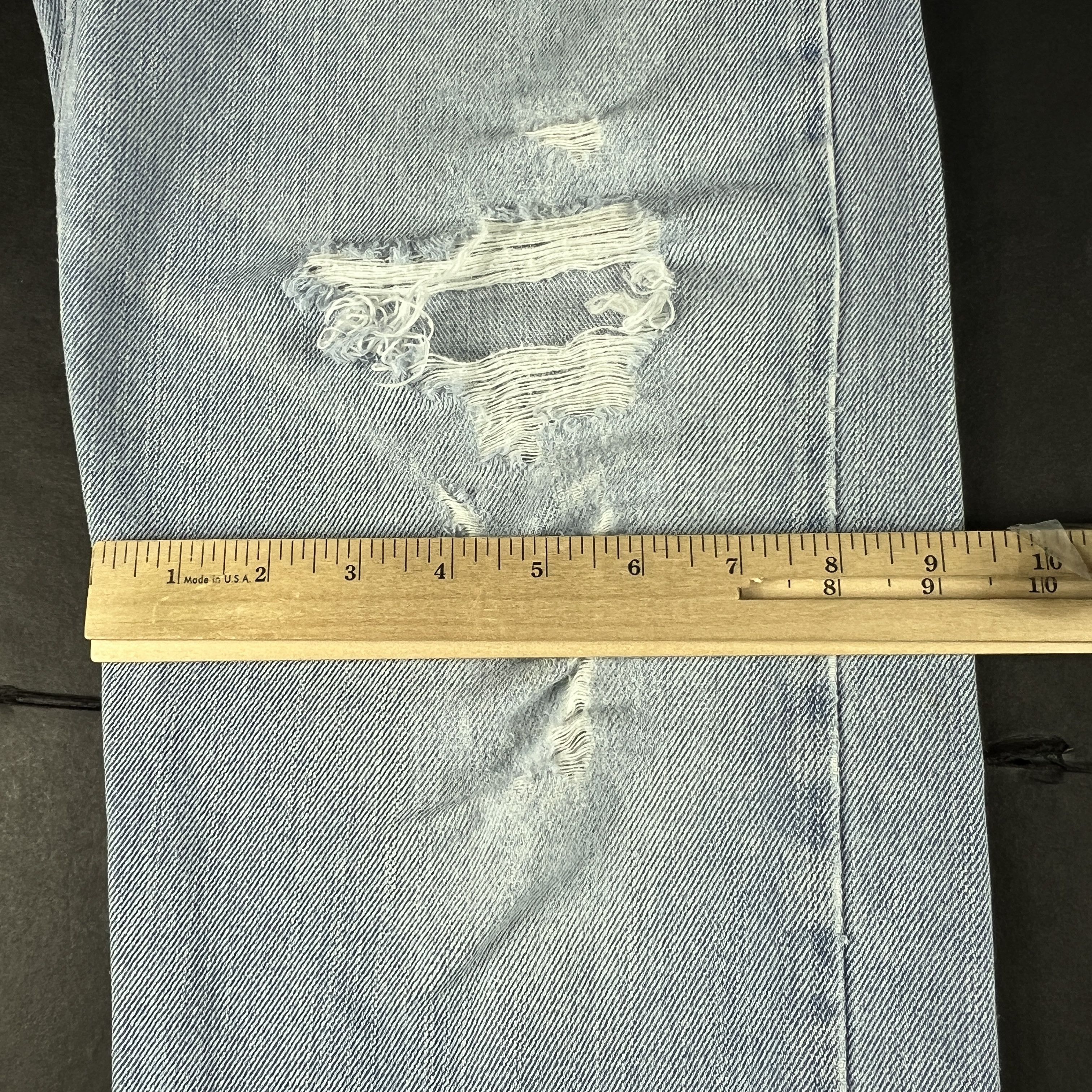 Levi's Y2K Levi's Jean 505 Straight Blue Distressed Denim Size US 33 - 20 Thumbnail