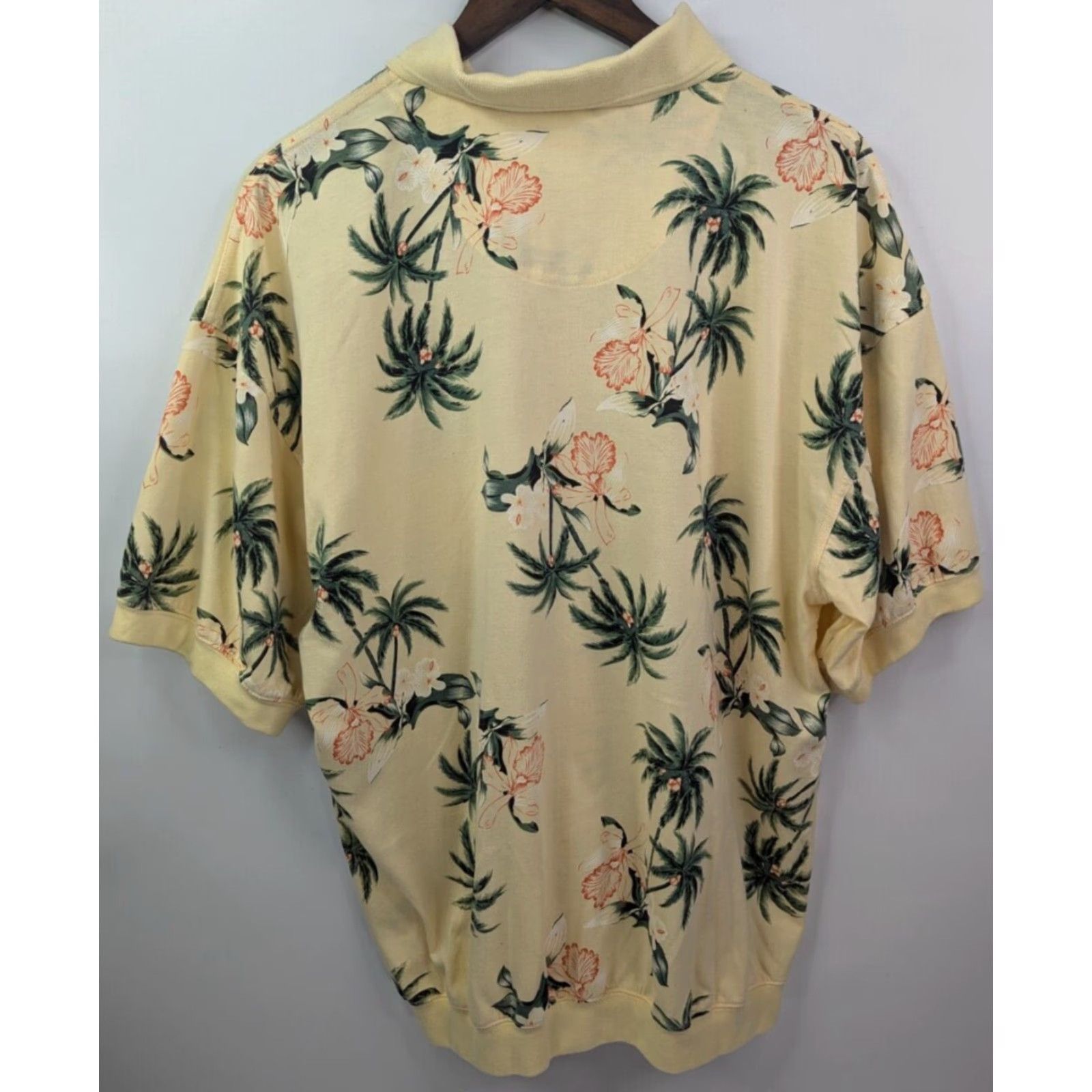 Vintage Thomson Shirtmakers Polo Shirt Yellow 2XL Short Sleeve Floral Tropical Print Men Shirts Slim Fit Casual Polo Shirt Size US XXL / EU 58 / 5 - 3 Thumbnail