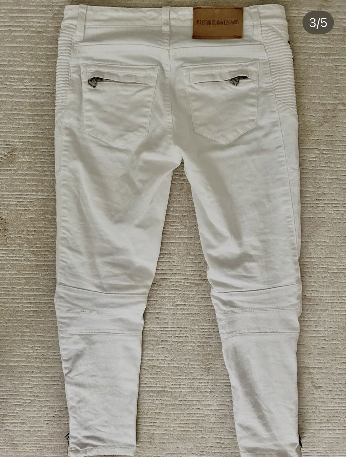 Pierre Balmain Pierre white biker jeans Size US 26 / EU 42 - 4 Thumbnail