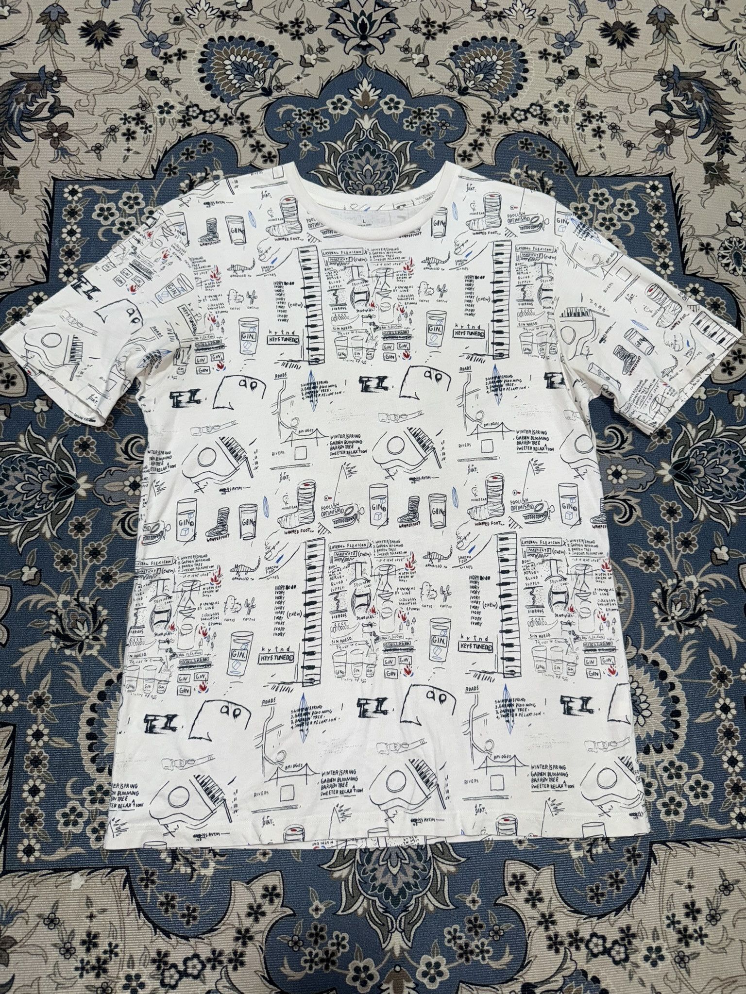 Jean-Michel Basquiat × Vintage Jean Michel Basquiat Pop Art Joe Walcott T shirt Size US L / EU 52-54 / 3 - 1 Thumbnail