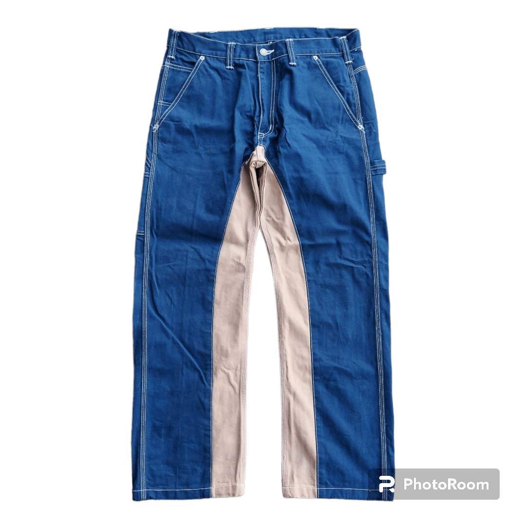 Japanese Brand × KOJIMA GENES × Vintage 💥Kojima Genes Twotone Canvas Carpenter Pants Size US 34 / EU 50 - 2 Thumbnail