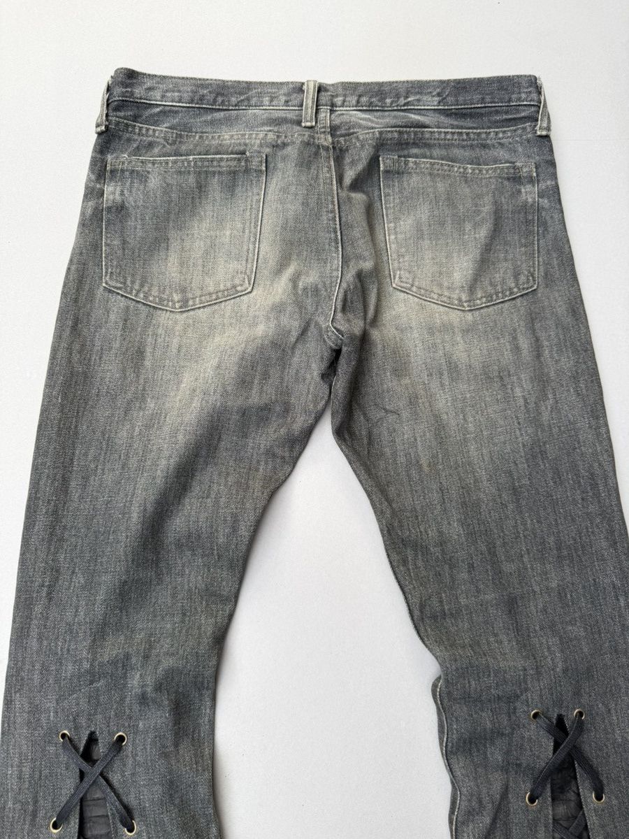 Japanese Brand Green lace up flare jeans Size US 29 - 7 Thumbnail