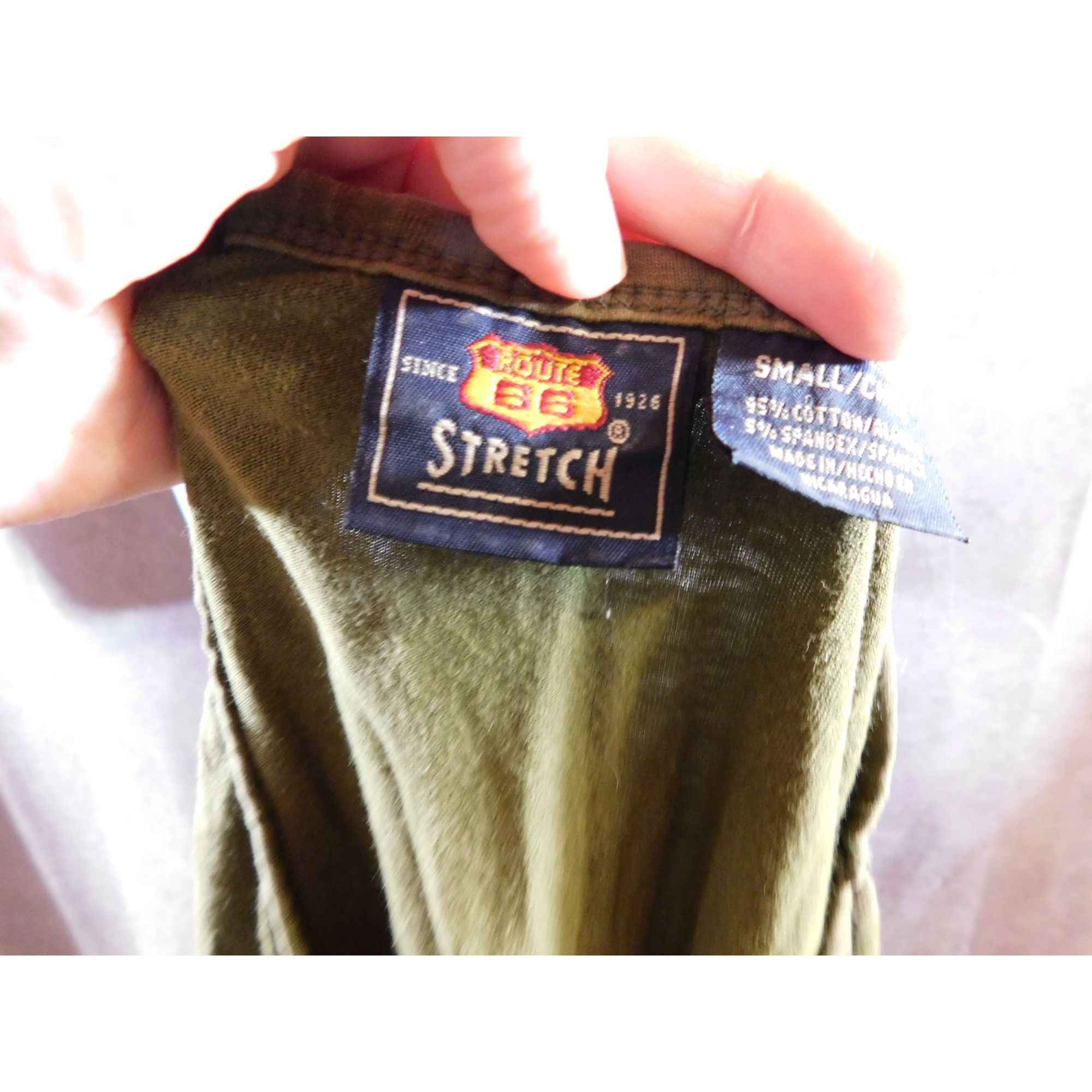 Route 66 Vintage Green 90s/Y2K Route 66 Stretch Shirt Size S / US 4 / IT 40 - 4 Thumbnail