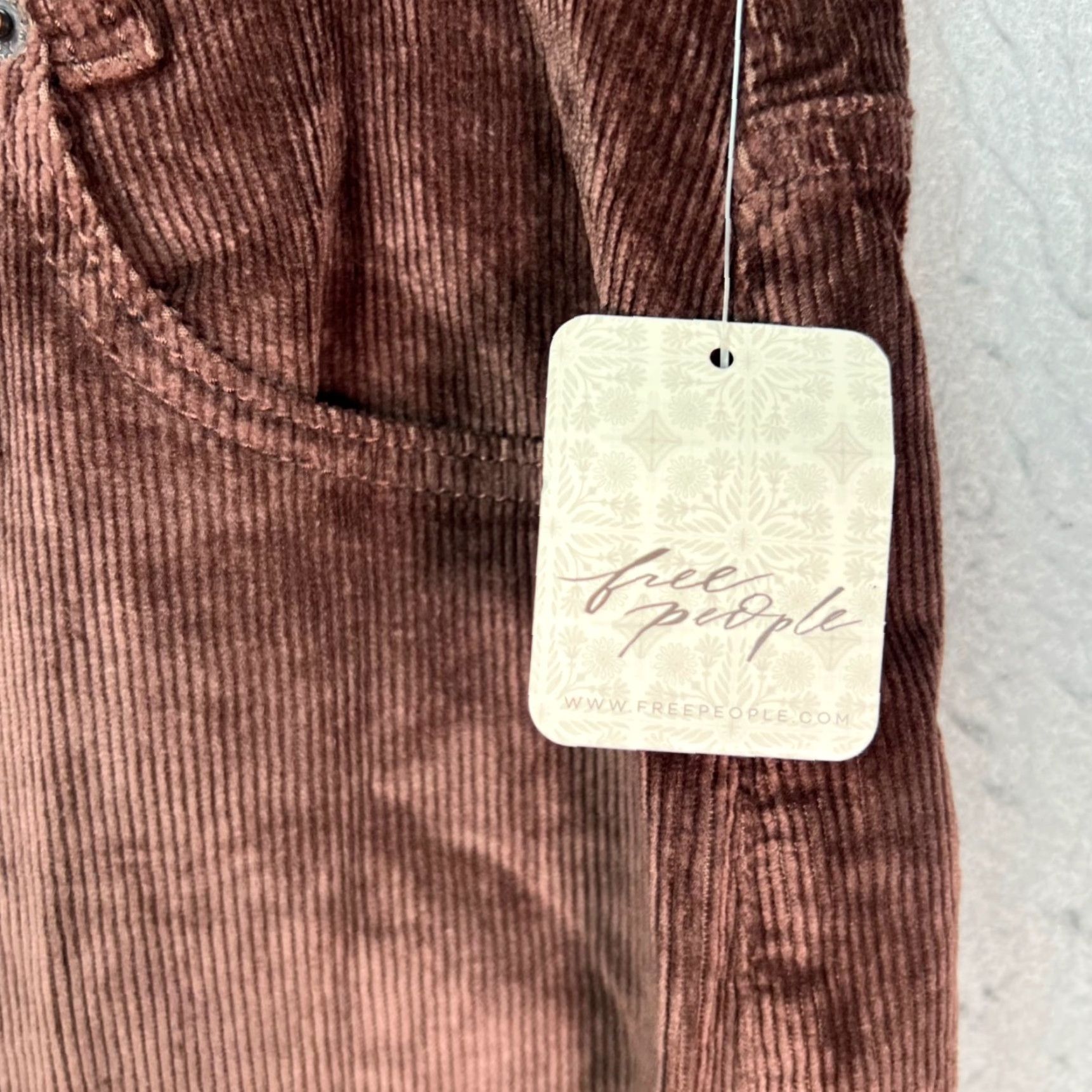 Free People Free People Womens 27 Corduroy Risk Taker High Rise Straight Leg Pants Brown NEW Size 27" / US 4 / IT 40 - 6 Thumbnail