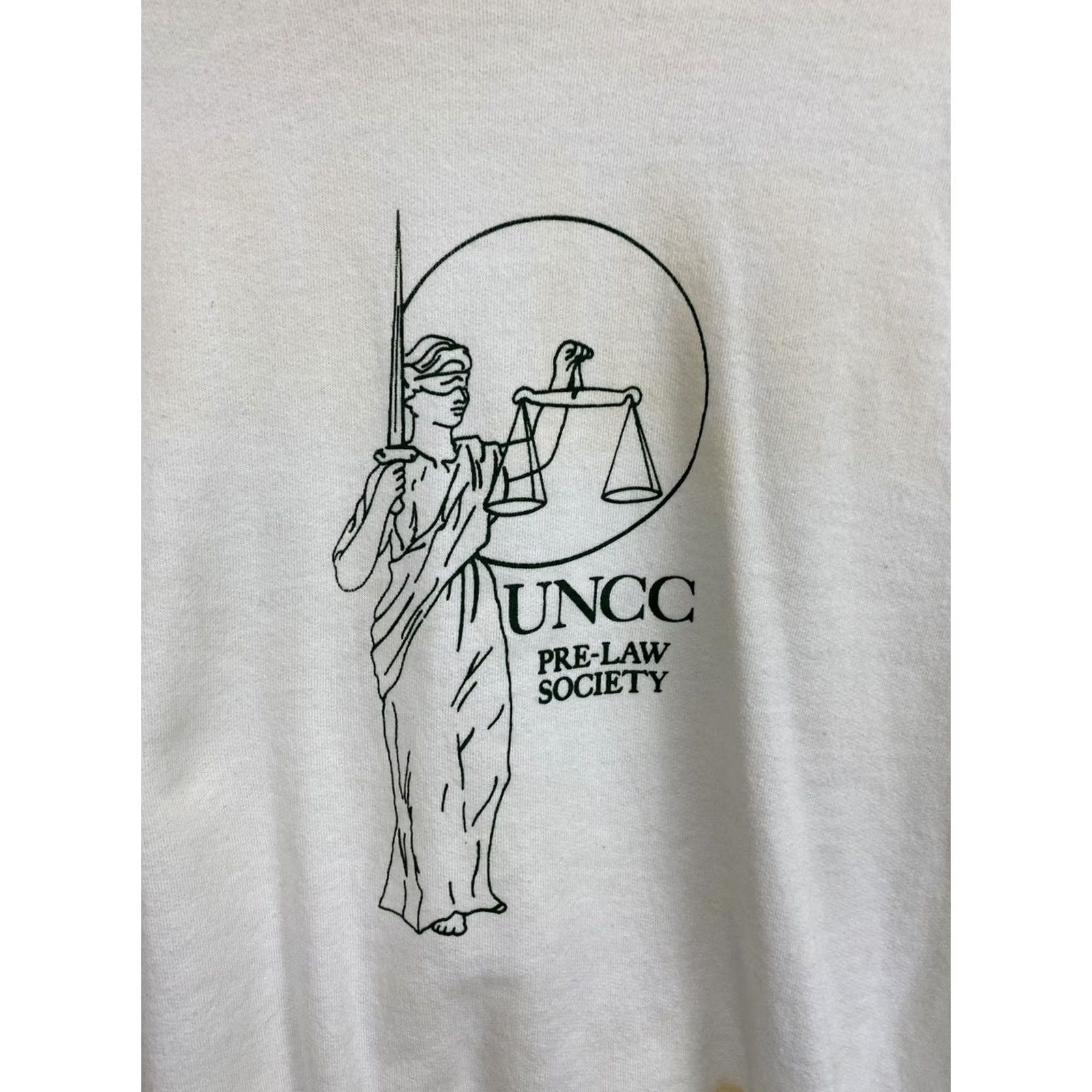Vintage VTG 80s UNCC Charlotte 49er Pre-Law Society Raglan Crewneck Sweatshirt XL Men White/Cream Belton Crewneck Sweatshirt 80s Theme Size US XL / EU 56 / 4 - 2 Thumbnail