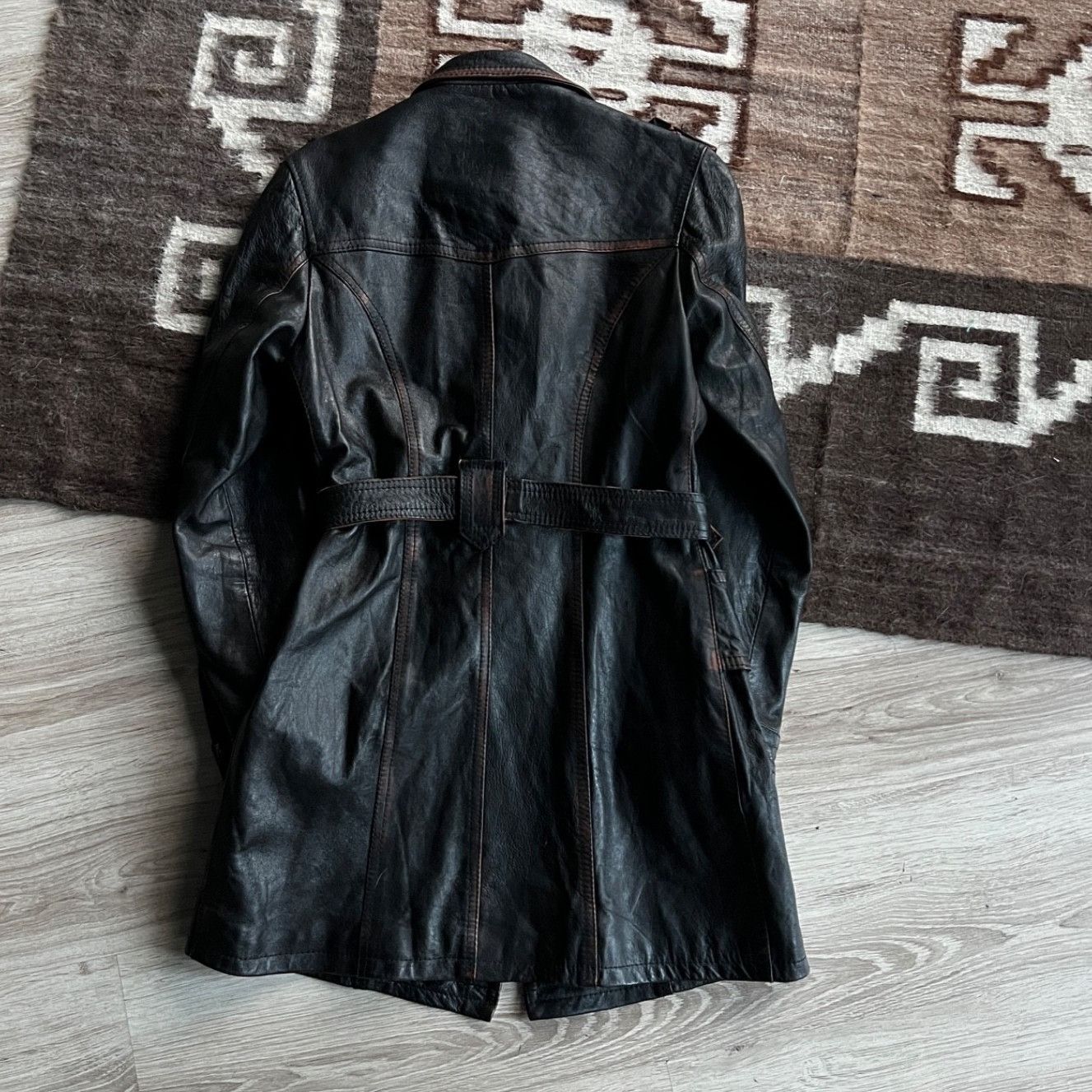 Vintage Vintage Italian Leather Trench Coat Belted Coat 9731AC Size S / US 4 / IT 40 - 9 Thumbnail