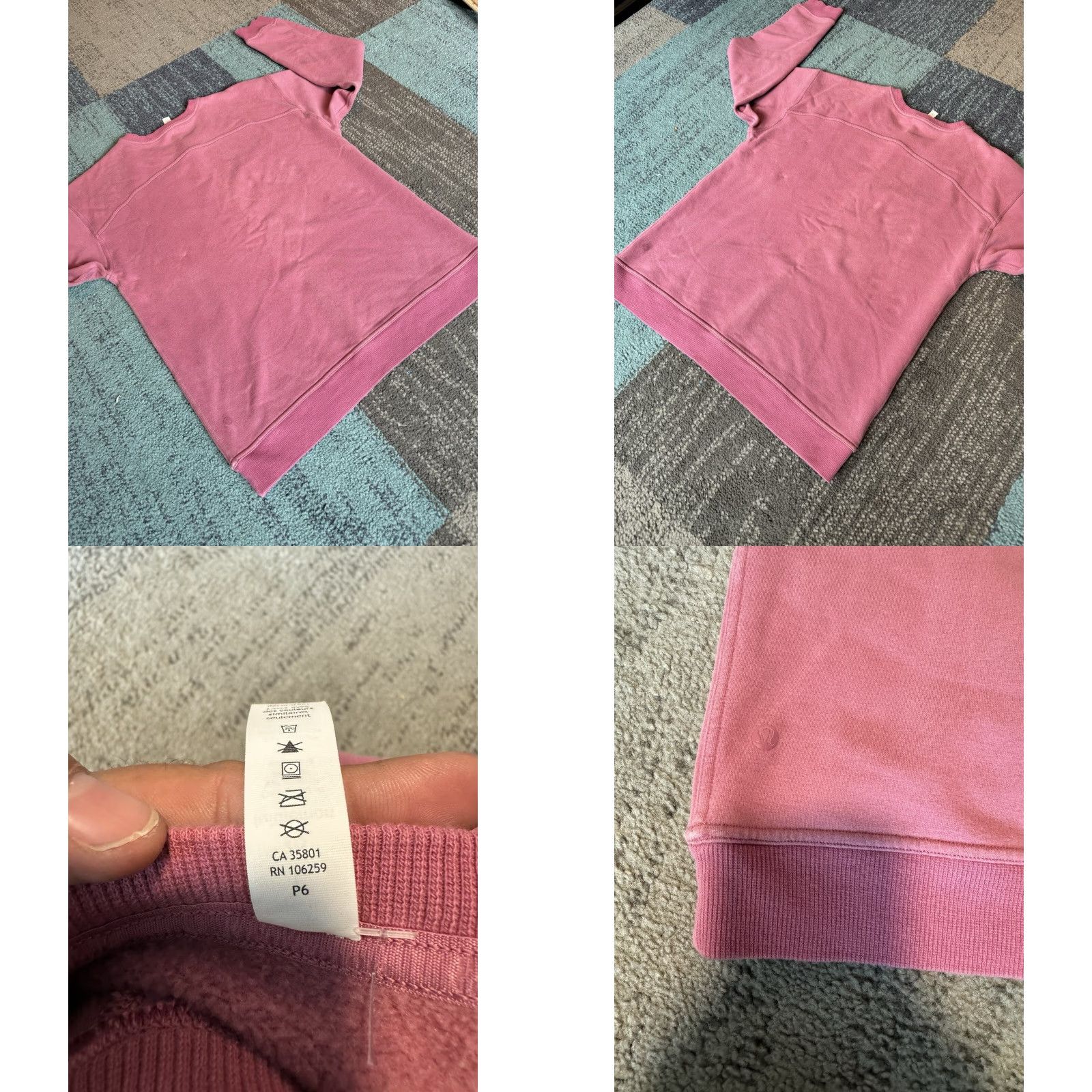 Lululemon LULULEMON All Yours Crew Sweatshirt Women Large Pink Terry Size L / US 10 / IT 46 - 8 Thumbnail
