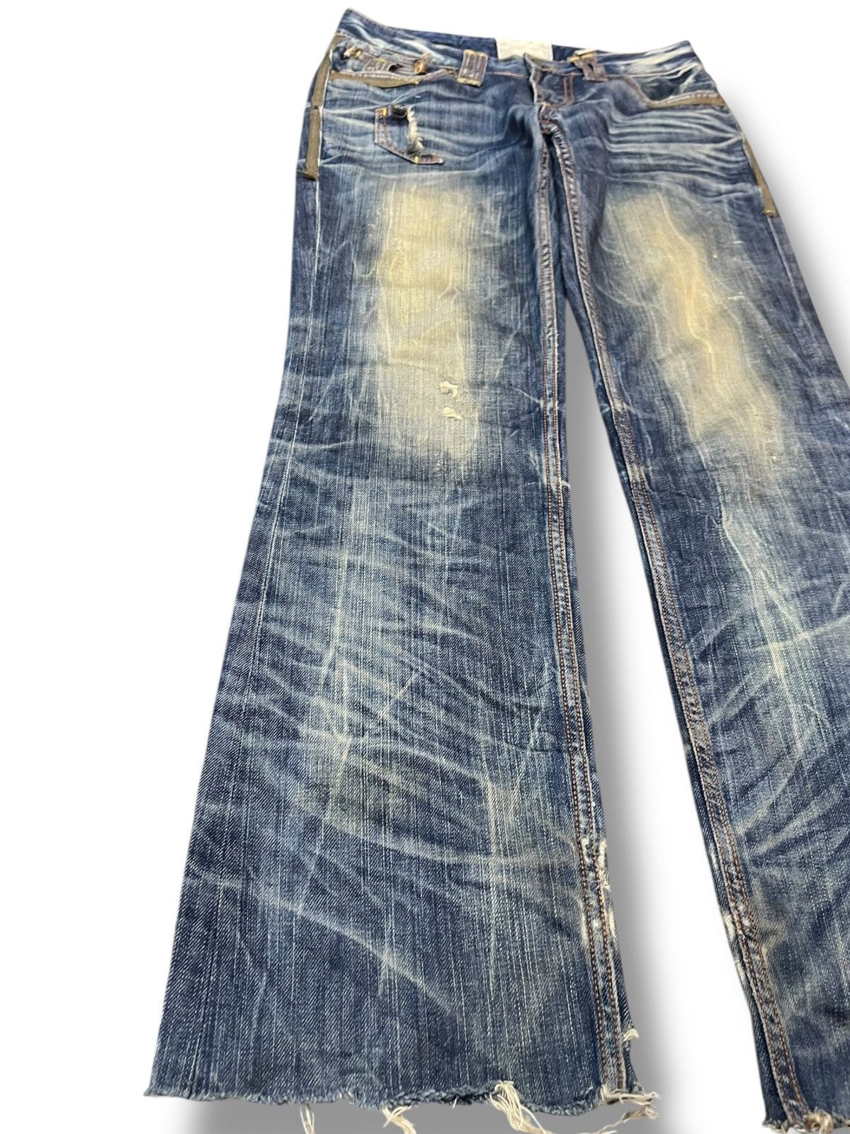Beauty Beast × If Six Was Nine Vintage Lolita Whiskers Mudwash Distressed Denim Size US 31 - 5 Thumbnail