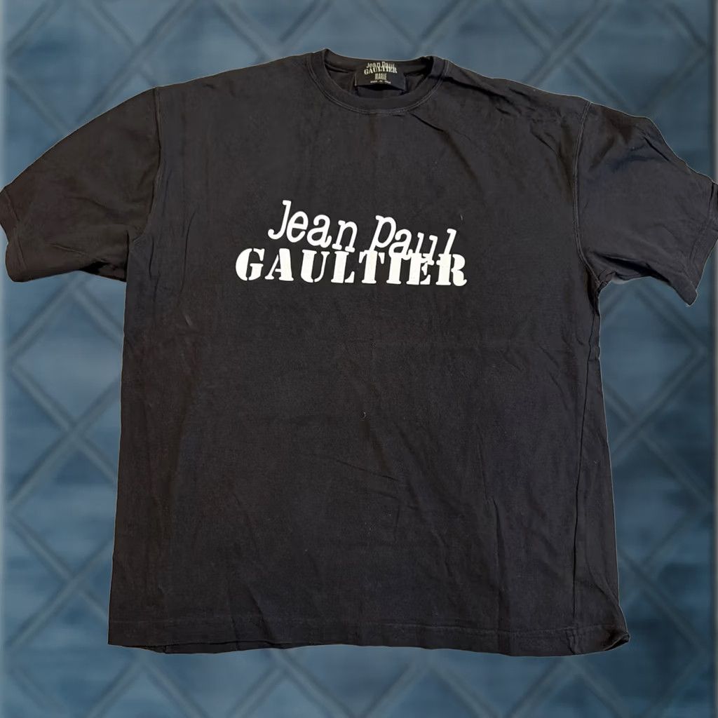 Jean Paul Gaultier VINTAGE Jean Paul Gaultier Maille Big Logo T Shirt Men's Large Black Cotton Short Sleeve Round Neck Size US L / EU 52-54 / 3 - 1 Thumbnail