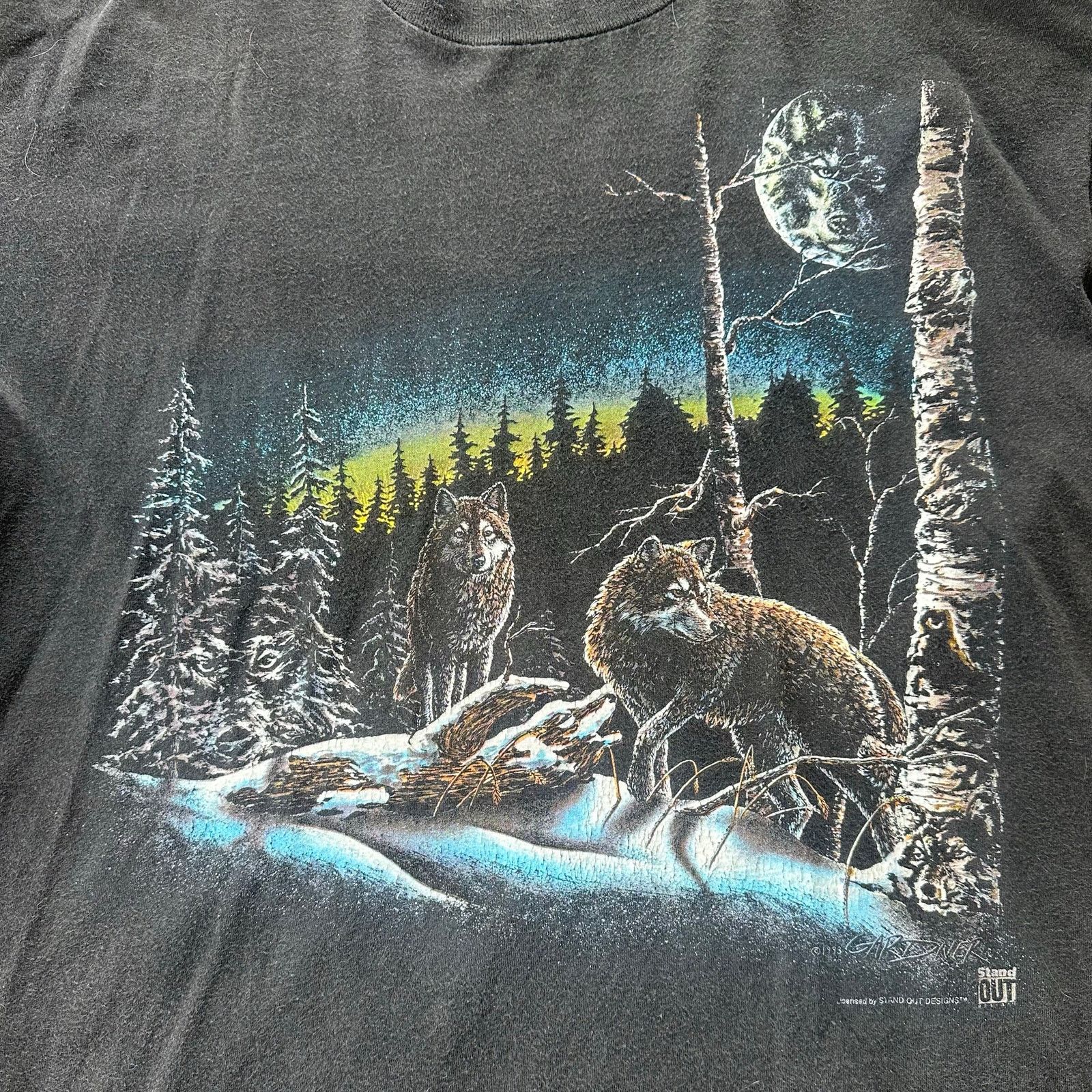 Other 1993 wolf nature tee wolf on the moon Size US XL / EU 56 / 4 - 2 Thumbnail