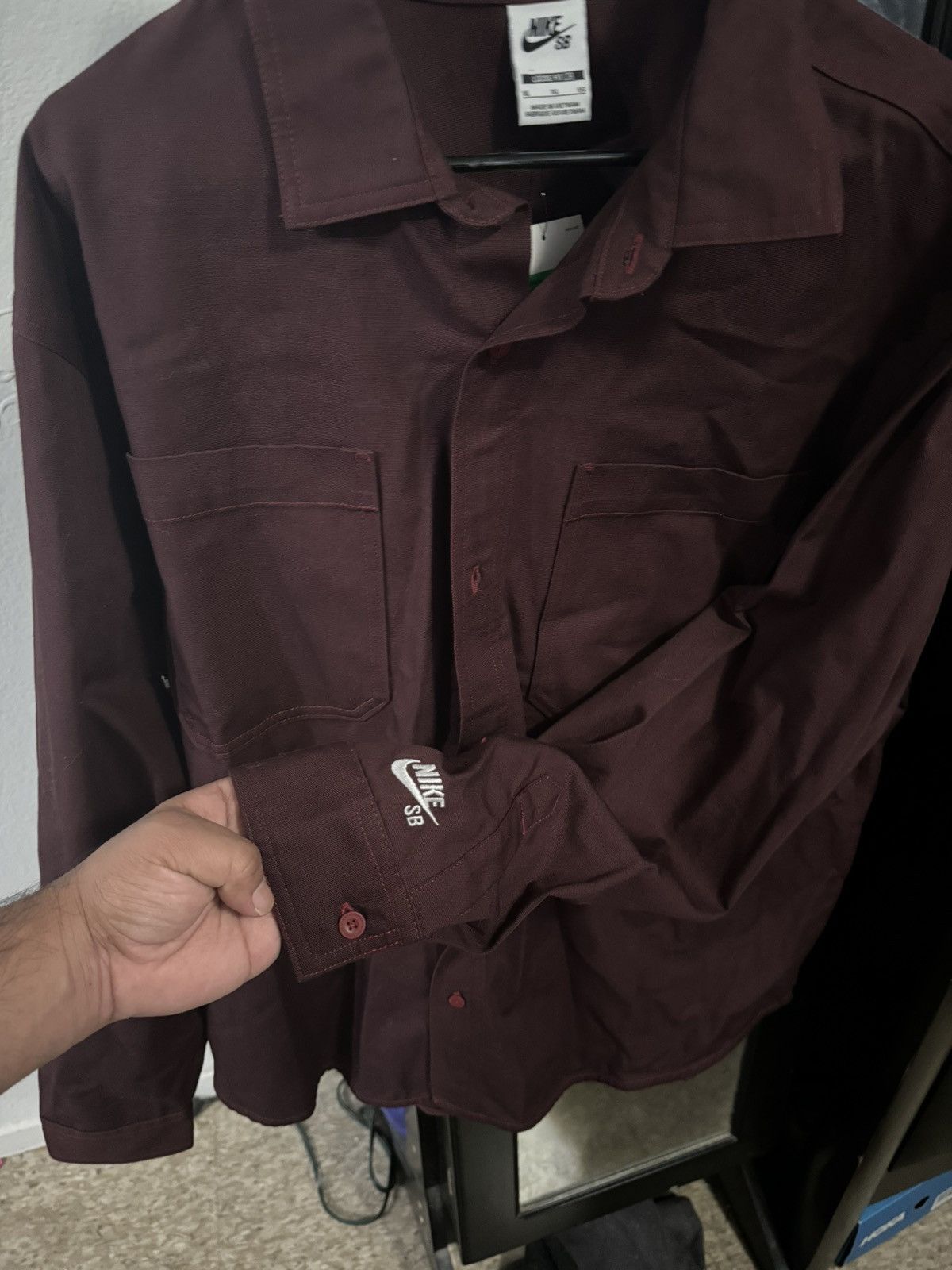 Nike SB Nike Sb Burgundy Long Sleeve Shirt Jacket Size US XL / EU 56 / 4 - 2 Thumbnail