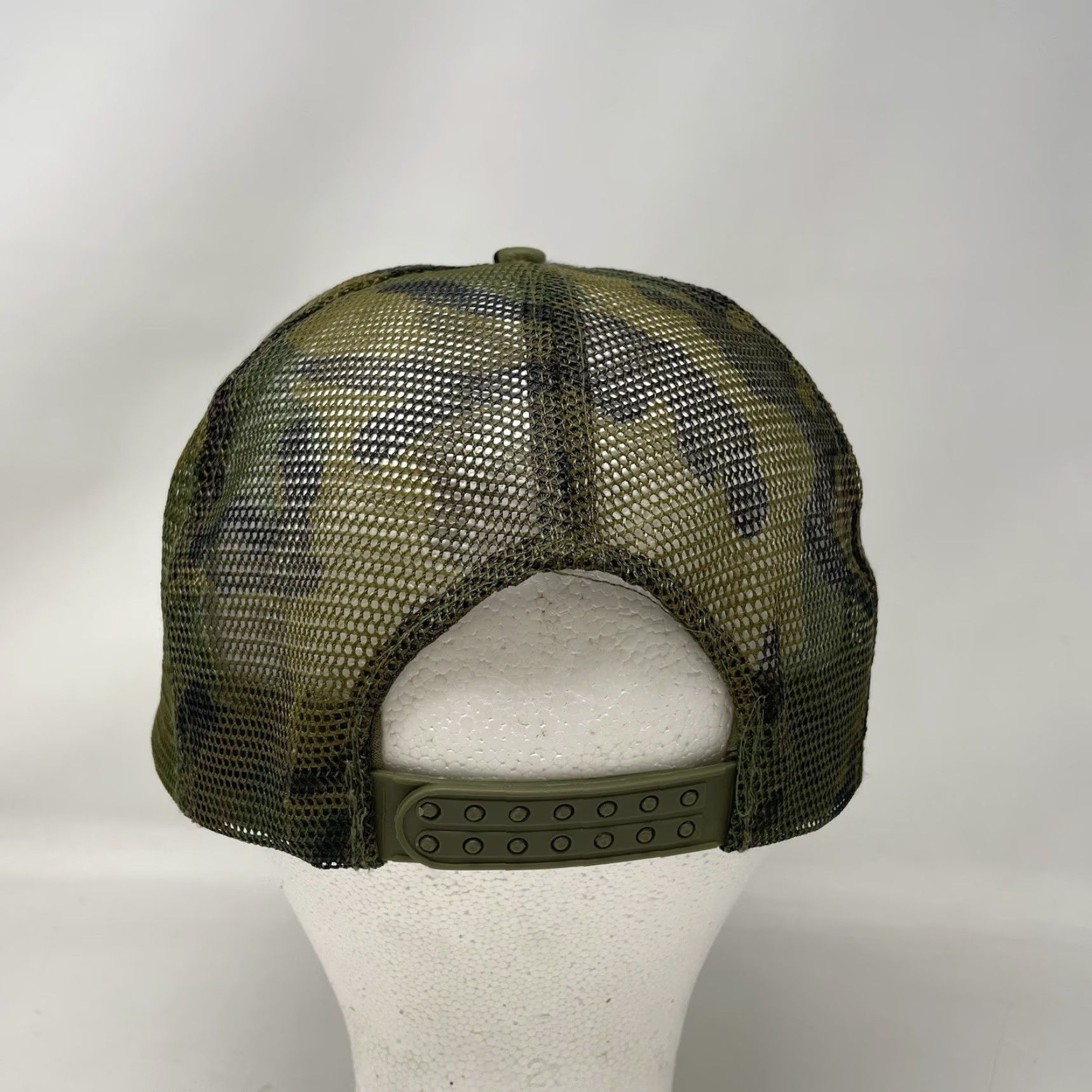 Vintage VINTAGE 80s Mohrs King Creek Outfitters Trucker Hat Camouflage Woodland Green One Size Mens Hat Size ONE SIZE - 4 Thumbnail