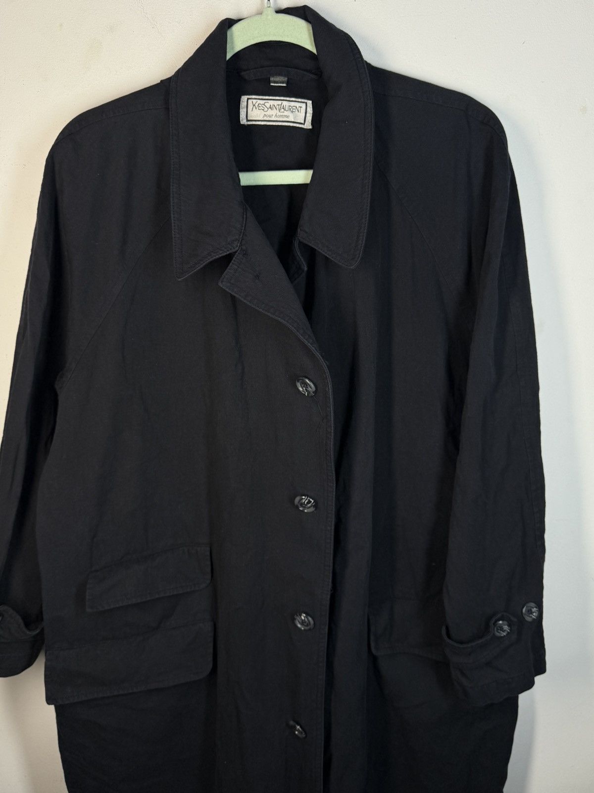 Yves Saint Laurent 1990’s YSL Trenchcoat Black/Navy YSL Coat Size US M / EU 48-50 / 2 - 12 Thumbnail