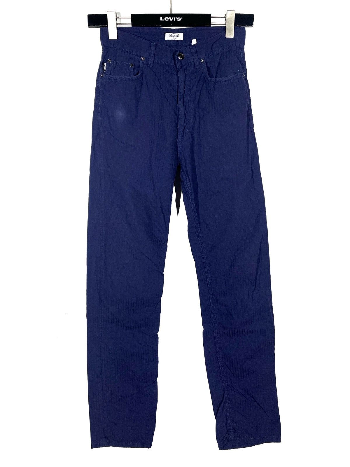 Moschino Moschino Blue Straight Zip Jeans Size 30 Cotton Stripe Print Size US 30 / EU 46 - 1 Thumbnail