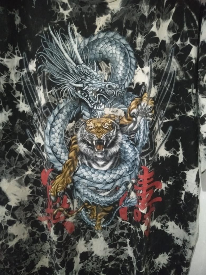 Japanese Brand Tie die Tiger dragon vintage t shirt Rock eagle Size US XL / EU 56 / 4 - 3 Thumbnail