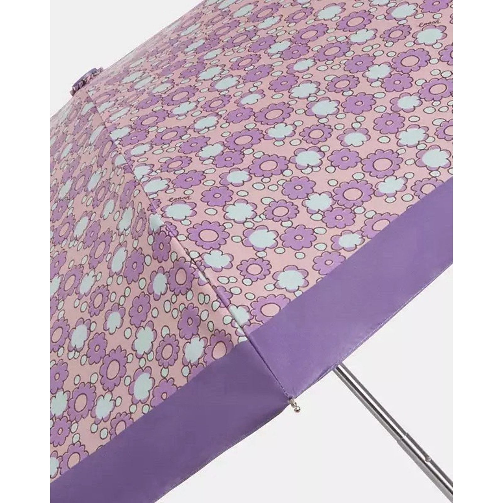 Coach NWT Coach UV Protection Mini Umbrella Silver Lily CBM51 Size ONE SIZE - 6 Thumbnail