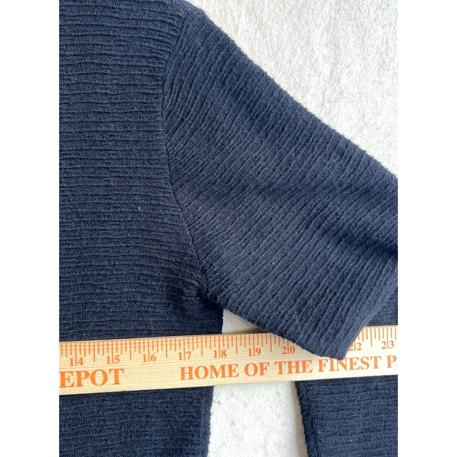 Vintage Classiques Entier Women's Large Black Wool Cashmere 3/4 Sleeve Sweater Size L / US 10 / IT 46 - 3 Thumbnail