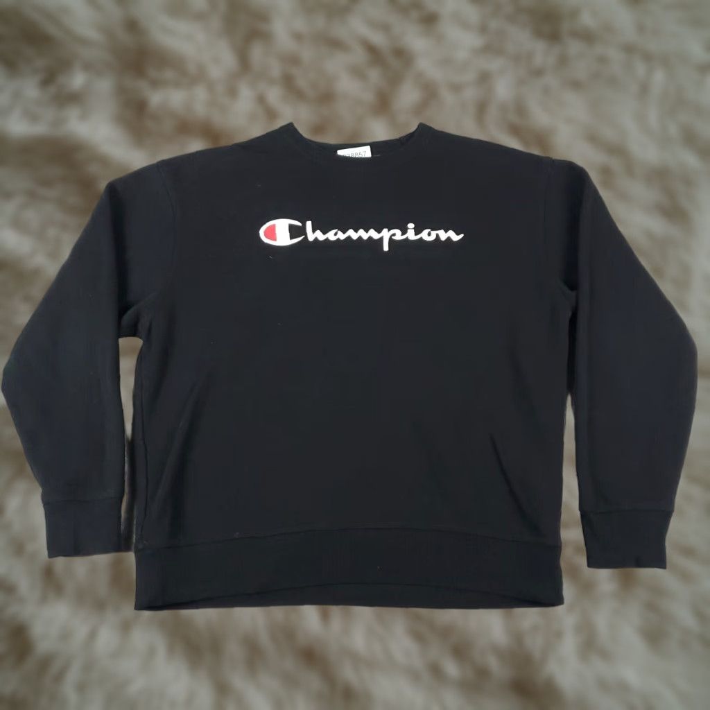 Champion Champion Pullover Sweatshirt Mens Large Black Casual Long Sleeve Mock Neck Size US L / EU 52-54 / 3 - 1 Thumbnail
