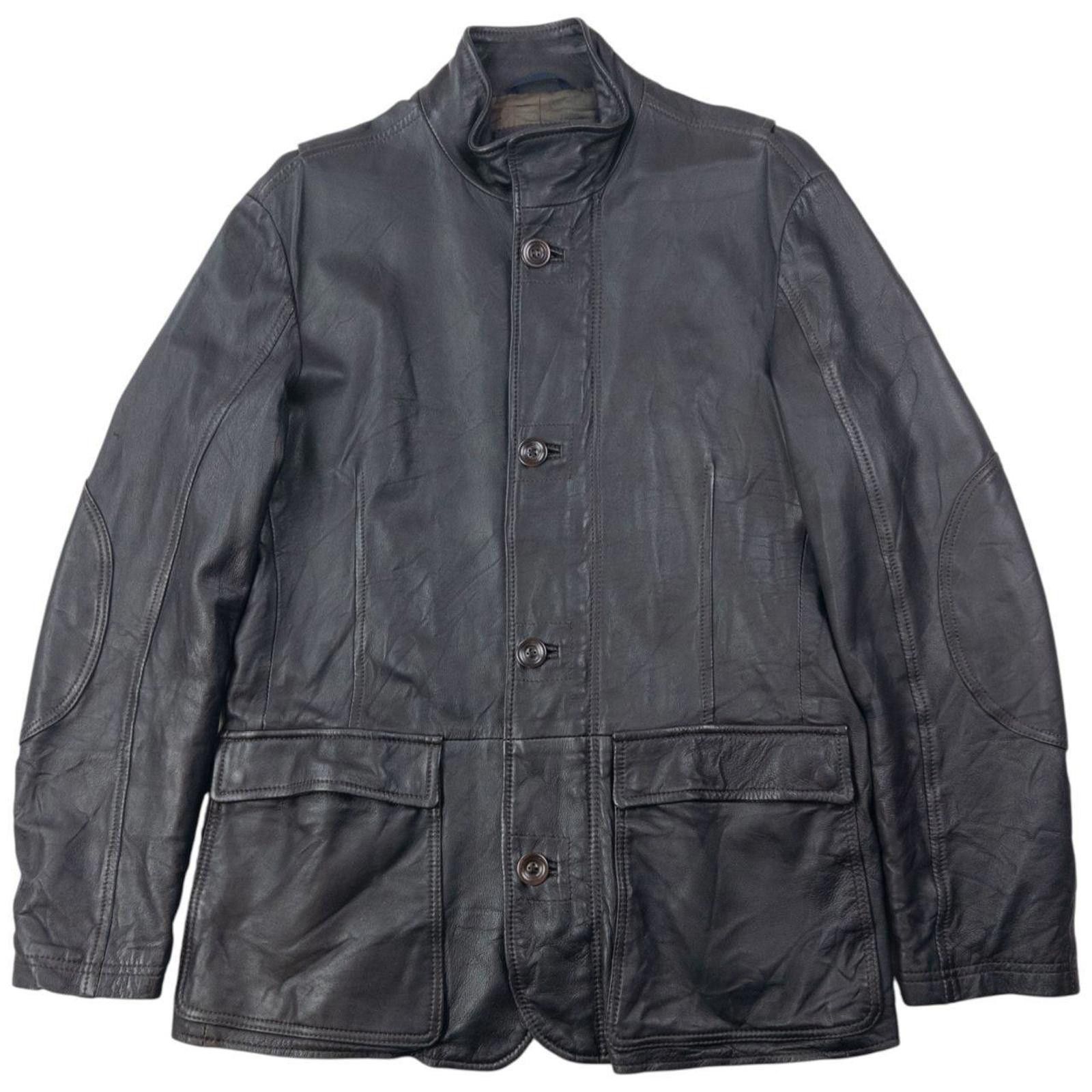 Other Vintage 2000s Armani Jeans Zip Up Leather Jacket Size L Size US L / EU 52-54 / 3 - 1 Thumbnail