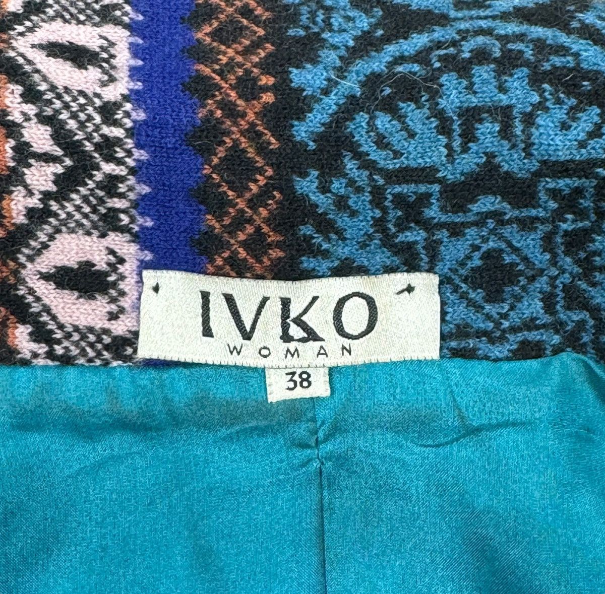 Designer Ivko Wool Coat Description Geometric Pattern size 38 Size XS / US 0-2 / IT 36-38 - 9 Thumbnail