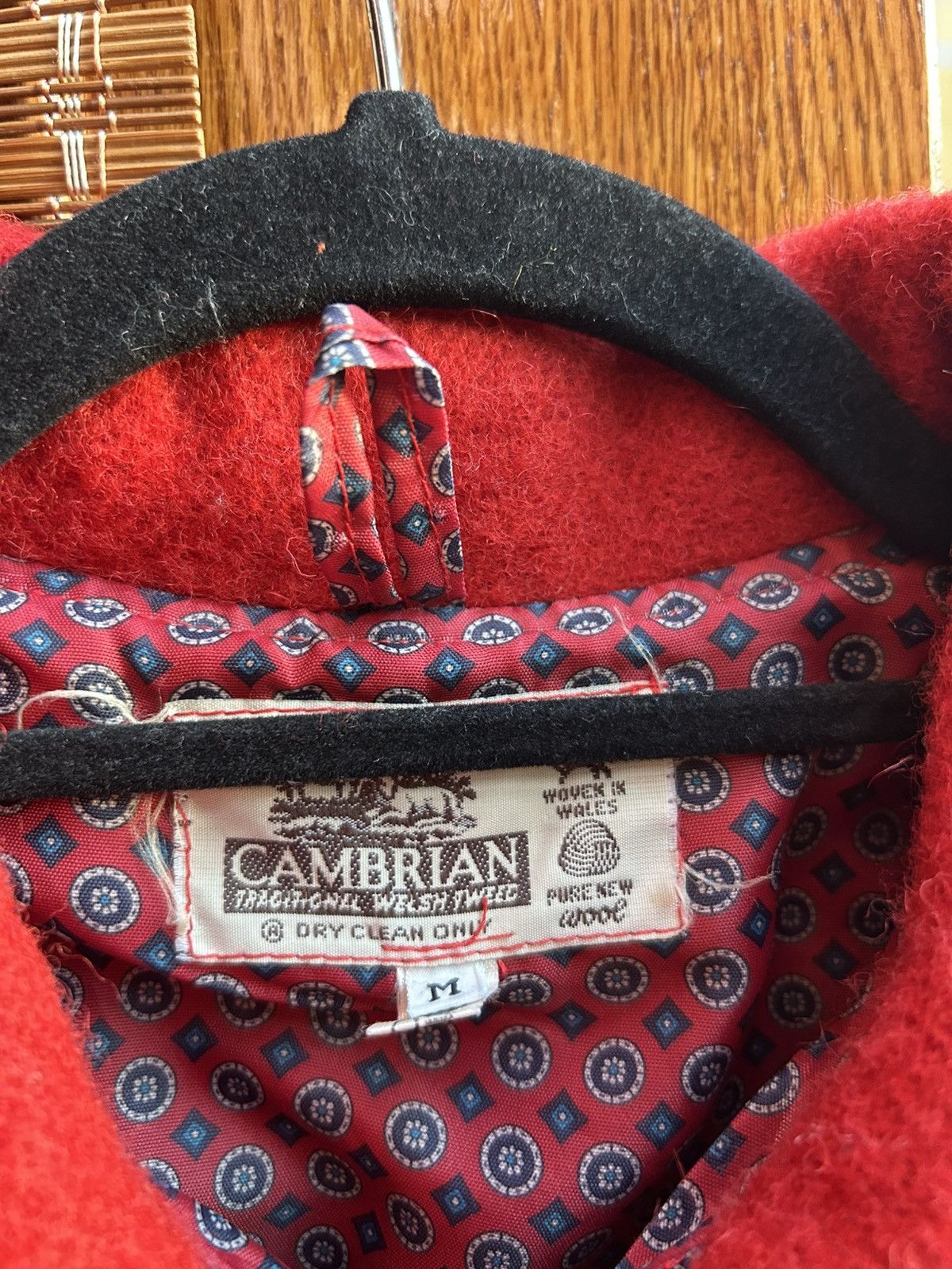 Vintage 70s-60s Cambrian Traditional Welsh Tweed Red Zip Wool Jacket Size US M / EU 48-50 / 2 - 7 Thumbnail