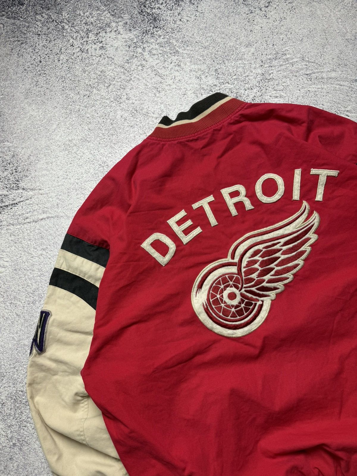 NHL Vintage 90s Mirage NHL Red Wings Detroit Bomber Jacket Rare Size US XL / EU 56 / 4 - 18 Thumbnail