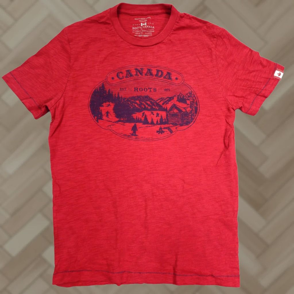 Roots Roots Canada Shirt Mens S Red Cabin Camping Graphic Tee Size US S / EU 44-46 / 1 - 1 Thumbnail