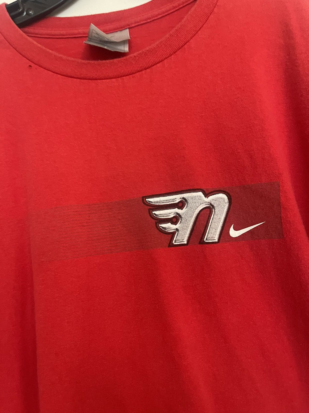 Nike × Vintage Vintage Y2K Silver Tag Red Nike Graphic T Shirt In EUC Size US XL / EU 56 / 4 - 2 Thumbnail