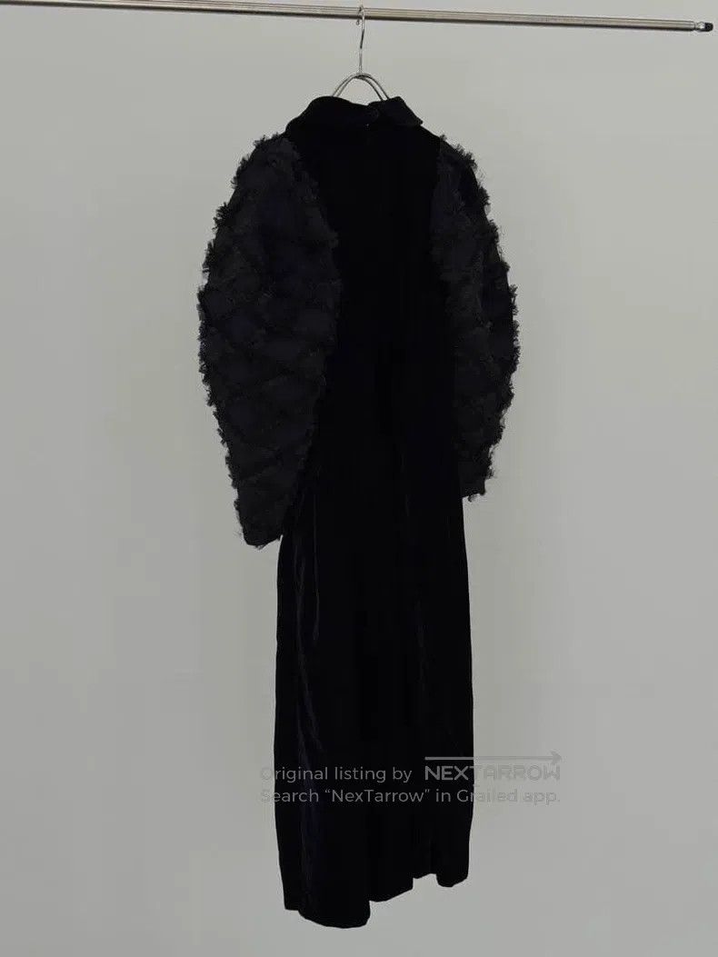 Comme des Garcons Comme Des Garcons Black Vintage Velvet Ruffle Sleeve Dress Size S / US 4 / IT 40 - 3 Thumbnail