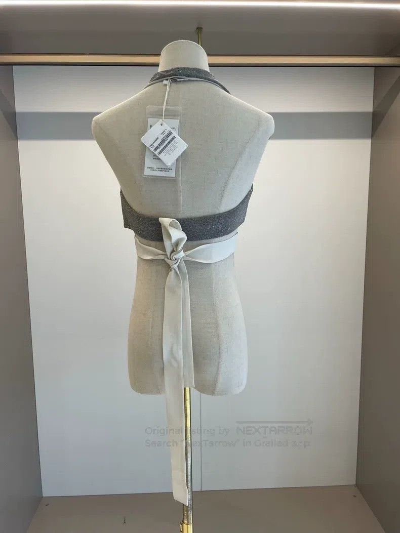 Brunello Cucinelli Brunello Cucinelli Ivory silver studded silk vest Size S / US 4 / IT 40 - 2 Thumbnail