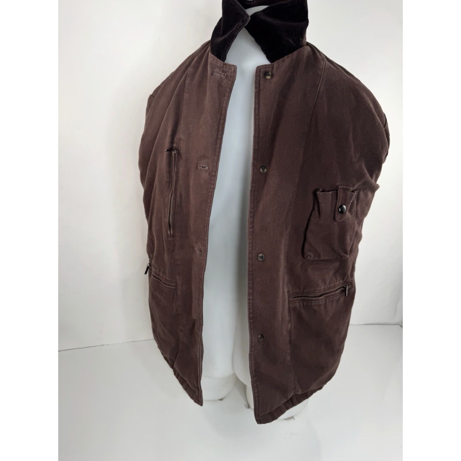 Brooks Brothers BROOKS BROTHERS Cotton Canvas Full Zip Ranch Work Chore Jacket S Brown Mens Jacket Size US S / EU 44-46 / 1 - 5 Thumbnail