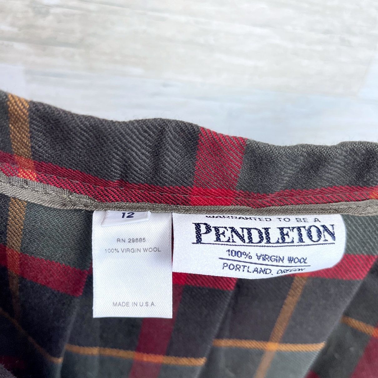 Pendleton Pendleton Vintage Wool Pleated Maxi Skirt Green Plaid USA 12 Size 34" / US 12 / IT 48 - 8 Thumbnail