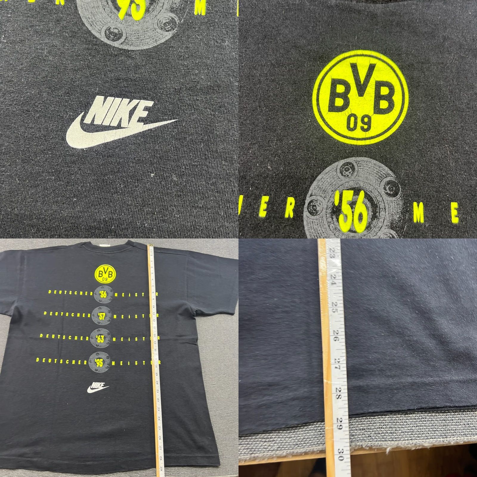 Nike VINTAGE Nike Borussia Dortmund 1995 Mens T-Shirt Black Large Football Deutscher Meister Shirt Mens Size US L / EU 52-54 / 3 - 9 Thumbnail