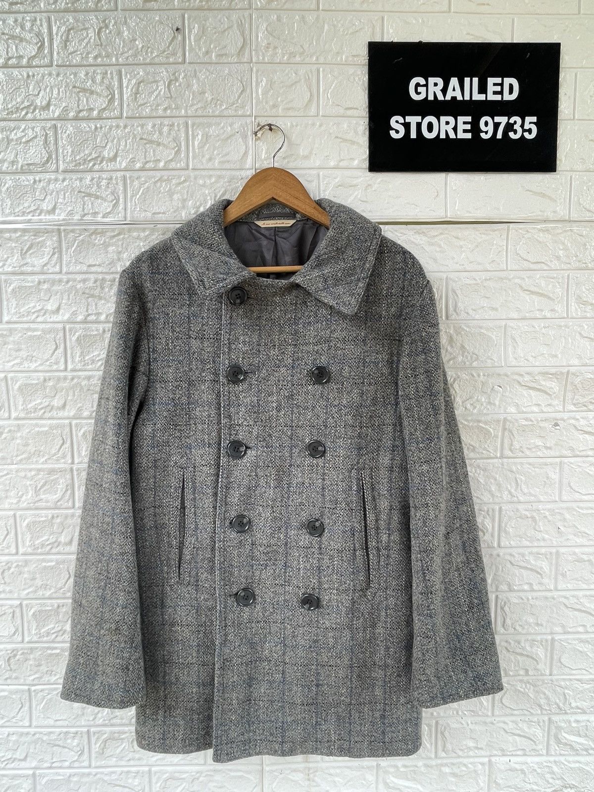 Harris Tweed × Japanese Brand × Vintage Vintage Harris Tweed Wool Coat Size US L / EU 52-54 / 3 - 1 Thumbnail