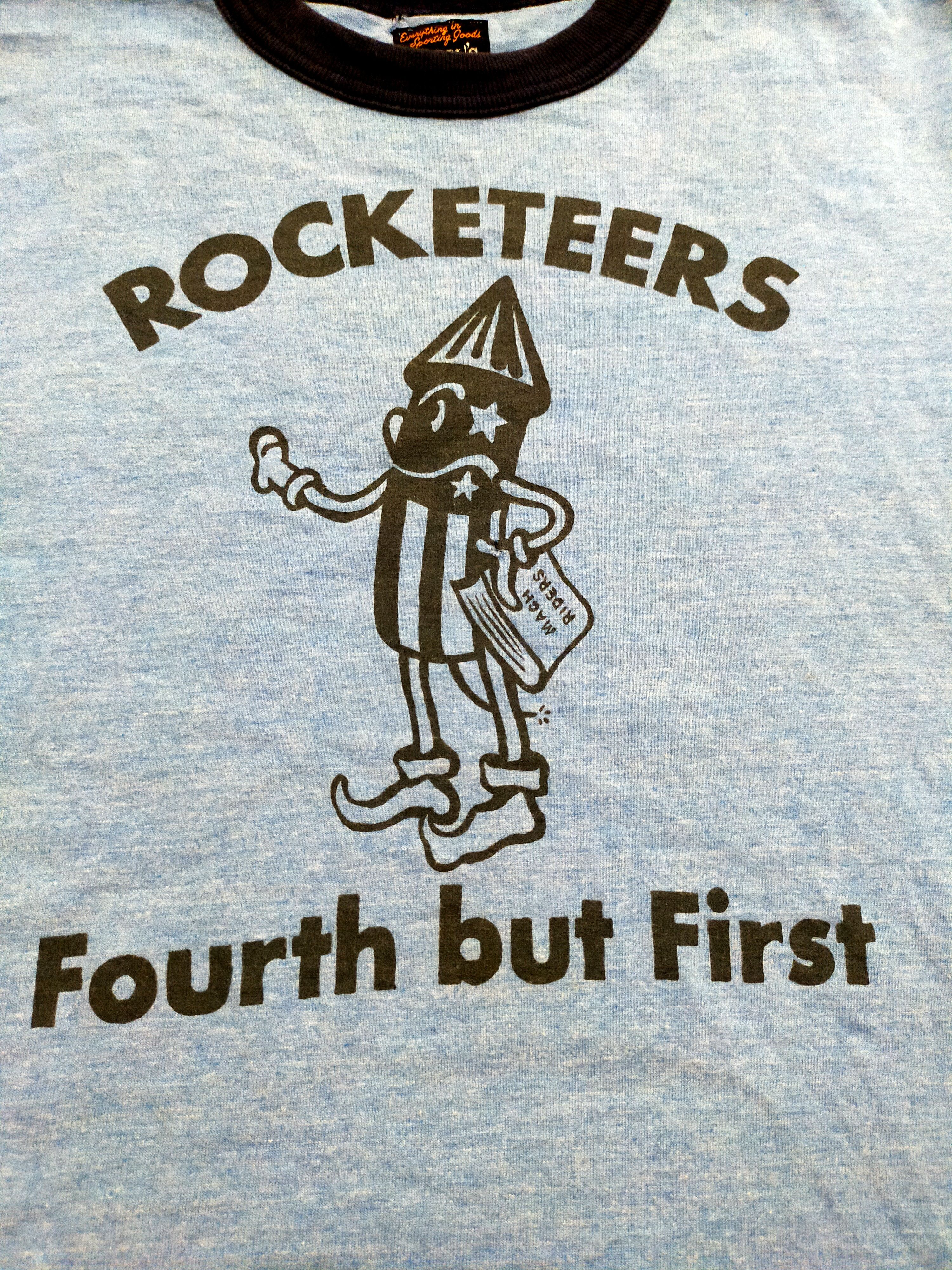 image of The Real Mccoys The Real Mccoy's T-Shirt Ringer in Blue White, Men's (Size Medium)
