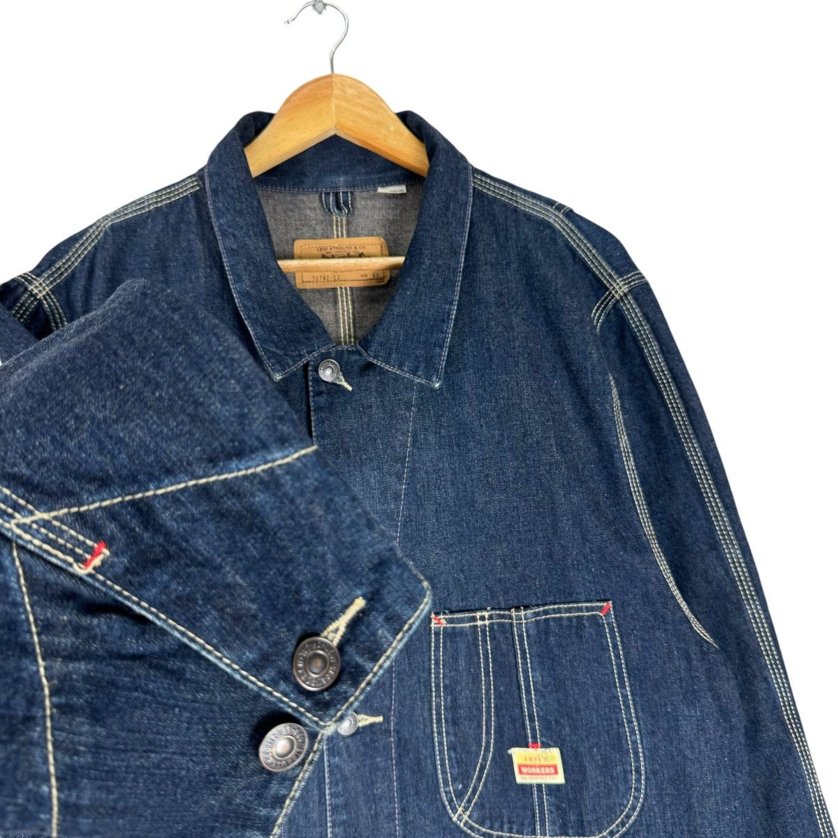 Levi's ⚡️LEVIS DENIM INDIGO WORKWEAR JACKET Size US L / EU 52-54 / 3 - 7 Thumbnail