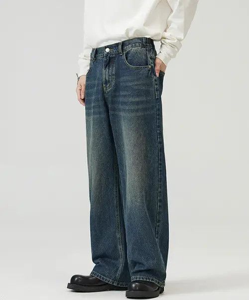 Japanese Brand American straight loose wide-leg men's baggy jeans Size US 34 / EU 50 - 3 Thumbnail