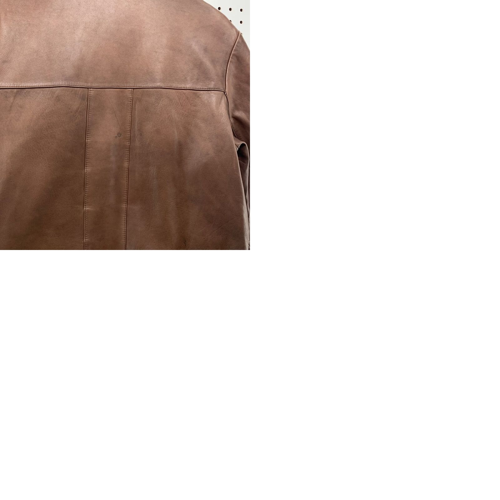 Cole Haan Cole Haan Leather Jacket Mens L Brown Lambskin Full Zip Plaid Lined Coat Size US L / EU 52-54 / 3 - 11 Thumbnail