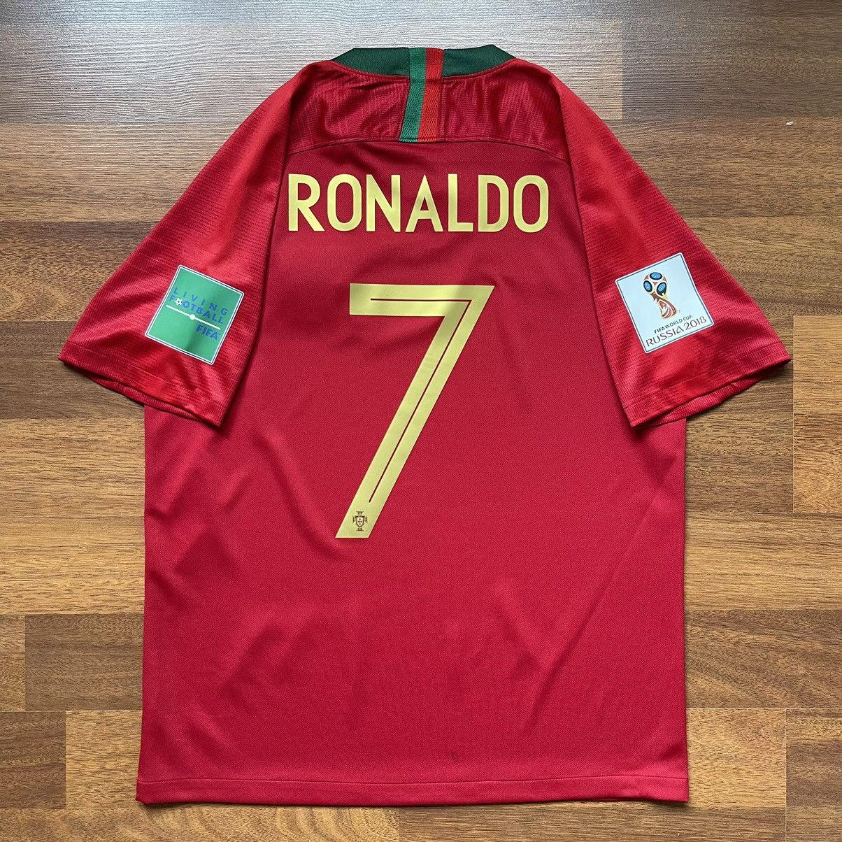 image of Portugal Nike 2018 World Cup Football Home Jersey 7 Ronaldo in Red, Men's (Size Large)