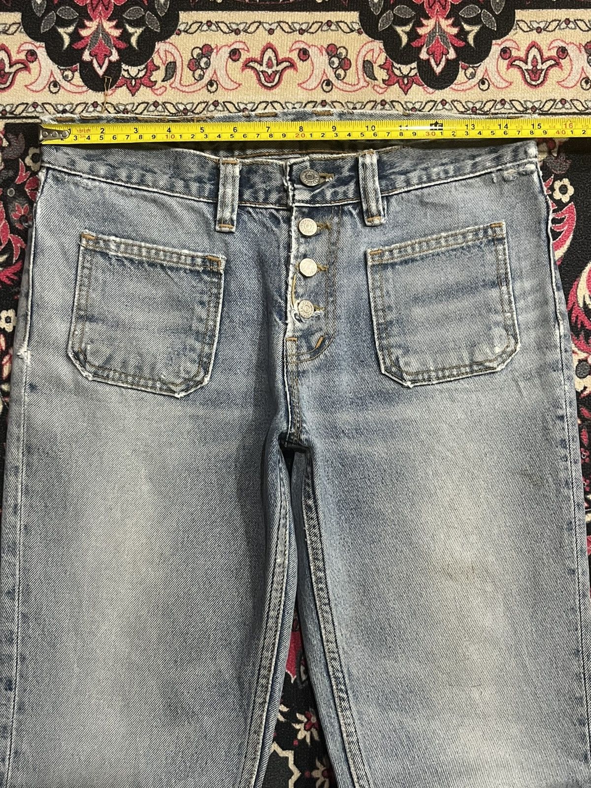 If Six Was Nine ⚡️Flare⚡️Vintage Jormanos Bell Bottom Bush Pants Blue Jeans Size US 29 - 14 Thumbnail