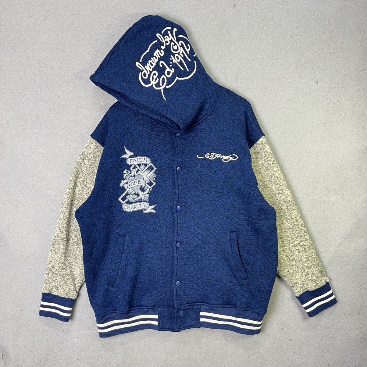 Ed Hardy Ed Hardy New York Skull Eagle Graphic Varsity Hoodie Jacket Size US XXL / EU 58 / 5 - 5 Thumbnail
