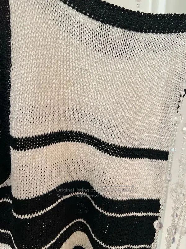Versace Versace Black and White Striped Tank Top . Size M / US 6-8 / IT 42-44 - 7 Thumbnail