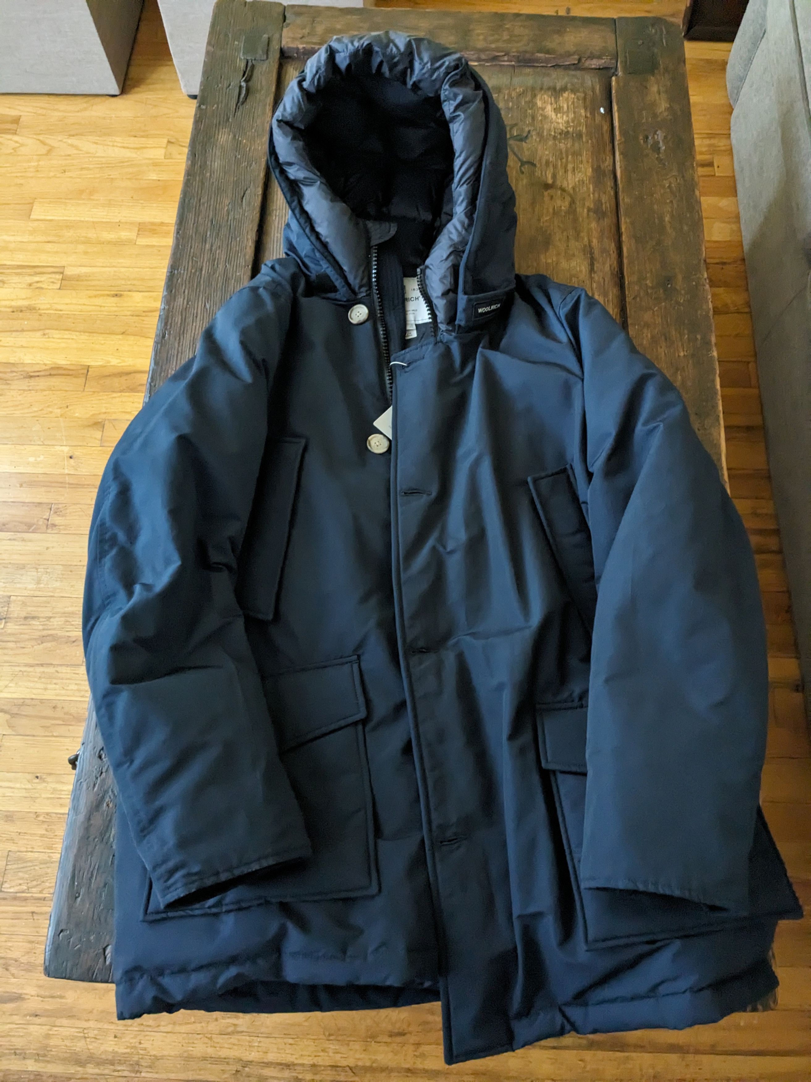 image of Woolrich John Rich Bros Woolrich Navy No Fur Parka, Men's (Size XL)