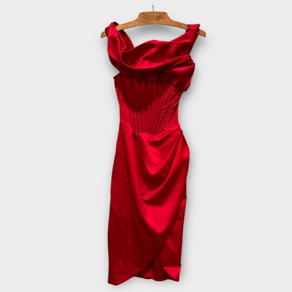 House of CB NWT HOUSE OF CB Lulu Corset One-Shoulder Satin Dress Small Size S / US 4 / IT 40 - 9 Thumbnail